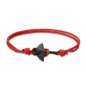 Bracelet de Corde Tressée Nautique Réglable Raie Manta pour Hommes Femmes Fermoir en Alliage Bijoux de Charme de Raie Thème Océan Cadeau