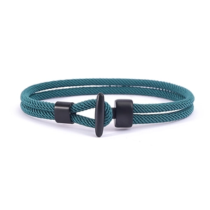 Minimalistisches Geflochtenes Seil Armband Mit Legierung T-Verschluss Mode Sportlich Nautisch Handseil Für Unisex Damen Herren Schmuck