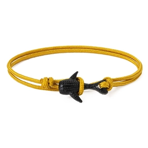Bracelet baleine requin marin avec cordon tressé en nylon jaune de haute qualité