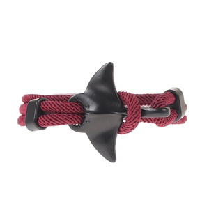 Nautical Manta Ray Anchor Bracelet Handmade Woven Cord Marine Style Adjustable Wristband For Men Women Couples Jewelry Gift