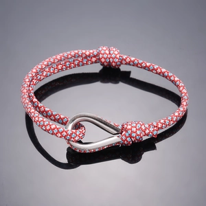 Adjustable Stainless Steel Paracord Braided Bracelet With Heart U-Shaped Buckle Nautical Sporty Friendship Jewelry For Men Women