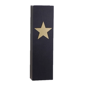 Black wooden wall shelf with golden star pattern and moon design for home wall decoration