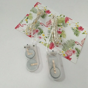 Set of two flexible LED copper wire string lights with clear CR2032 battery boxes