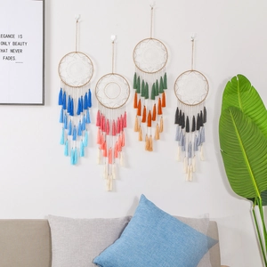 Ensemble d'attrape-rêves bohèmes avec glands colorés pour décoration murale