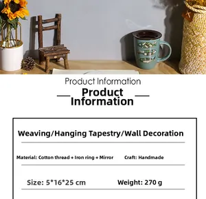 Detail specifications of handmade bohemian woven wall tapestry mirror with cotton fringe