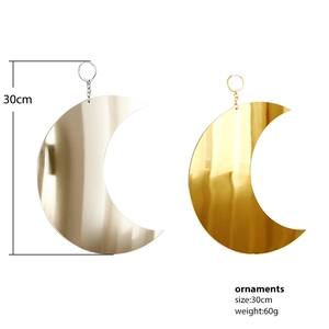 Bohemian gold and silver moon shaped metal wall hanging decor 30cm set for room