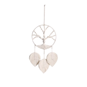 Boho Tree of Life macrame wall hanging with handmade leaf tassels for home decor