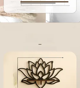 Detailed size specifications of black lotus wooden shelf measuring 33cm by 22.5cm