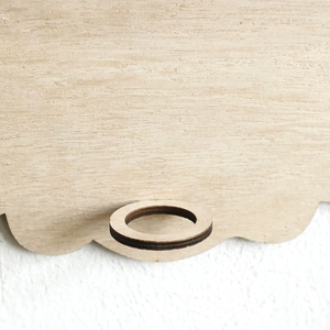 Vase mural en bois en forme de nuage avec grain naturel et support de plante créatif
