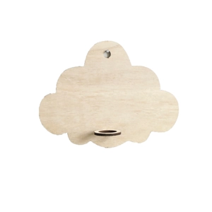 Support mural en bois en forme de nuage pour plante hydroponique et décoration intérieure