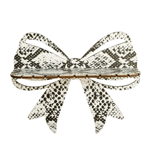 Bohemian bow-shaped wooden wall shelf with snakeskin pattern for home decor