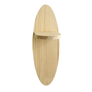 Oval solid wood floating shelf with minimalist natural wood grain wall mounting