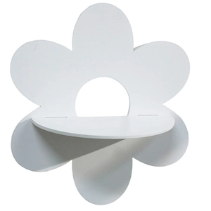 Bohemian white flower wooden wall shelf for crystal storage and home wall decor