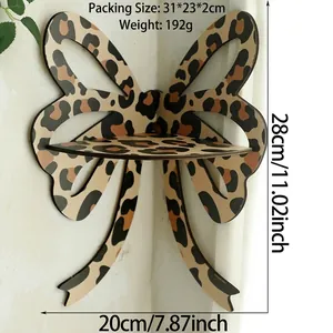 Leopard print butterfly corner shelf dimensions shown with 28cm height and 20cm width