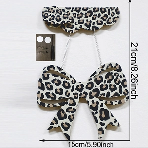 Leopard print bow wall decor dimensions 21x15cm including mounting hardware kit