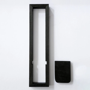 Rustic carbonized door-frame wall hanging wooden flower pot shelf for home decor