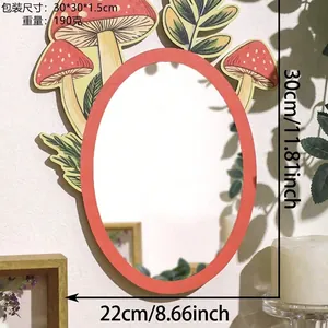 Detailed view of the mushroom acrylic wall mirror decoration for minimalist home interiors