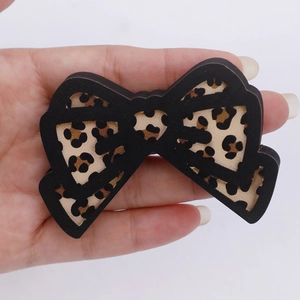 Kawaii-Holzschleife mit Leopardenmuster für Computer-Monitore und Schreibtische