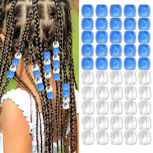 Perles à Cheveux en Plastique à Gros Trou pour Tresses Africaines Dreadlocks Décoration de Bijoux de Cheveux DIY pour Femmes Enfants