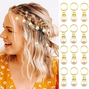 Luxus Künstliche Perle Haarringe Mit Strass Legierung Metall Haarmanschetten Für Zöpfe Hochzeit Party Damen Haarschmuck Accessoires