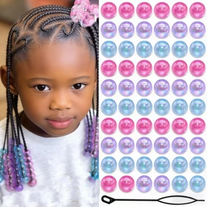 Perles de Dreadlock en Résine Acrylique Irisée Grand Trou Accessoires de Tressage de Cheveux Colorés Pour Enfants Filles DIY