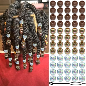 Kit de perles pour cheveux enfants avec perles acryliques et outil de crochetage