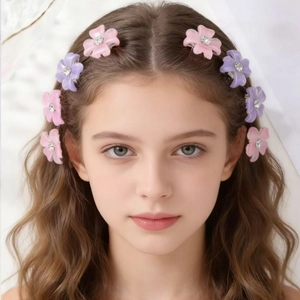 Mini Blumen Haarklammern Kunststoff Harz Strass Glitzer Süße Florale Haaccessoires Für Kleine Mädchen Kinder Kleinkinder