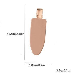 Pince à cheveux sans trace rose macaron mat avec base en métal or rose 5,6cm
