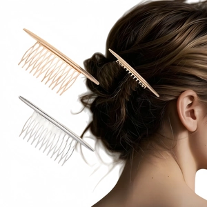 Peigne à Cheveux Elégant en Alliage Branche de Pin Minimaliste Incurvé Électroplaqué Or Argent Métal Accessoires Mariage Femme