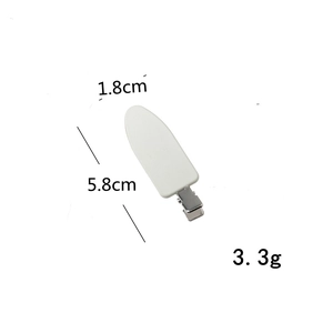 Barrette à cheveux mate blanche minimaliste avec pince canard en métal argenté