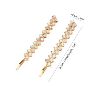 Sparkling AB rhinestone hair clip set with gold-tone alloy base for women hair styling