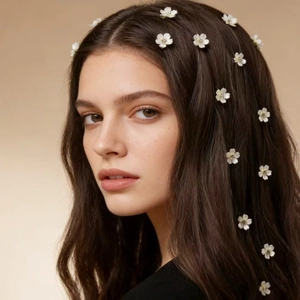 Mini Pinces à Cheveux Fleur Avec Strass Blanc Doux Floral Épingles à Cheveux Petits Accessoires Cheveux Élégants Femme