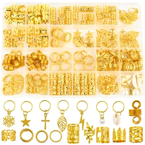 Metal Dreadlock Braid Hair Accessories Set For Women DIY Braiding Rings Shell Leaf Star Snowflake Pendants Fashion Hair Jewelry