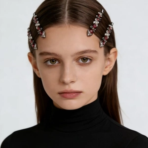 Vintage Alloy Rhinestone Hair Clip Elegant Floral Bobby Pin For Women Geometric Artificial Gemstone Hairpins Styling Accessories