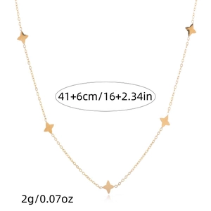 Collana minimalista con stella a quattro punte dorata con lunghezza regolabile 41+6cm