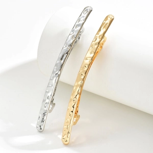 Barrette à Cheveux en Métal Martelé Minimaliste pour Femmes Géométrique Pince à Ressort Or Argent Plaqué Accessoire Cheveux