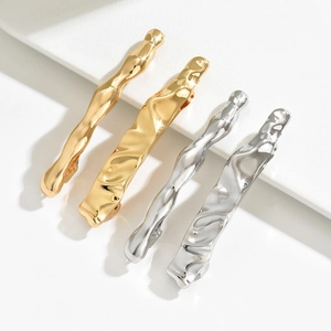 Minimalist Electroplated Metal Hair Clip Irregular Liquid Metal Wave Hairpin Lava Style Fashion Hair Accessory For Women
