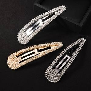 Barrettes à Cheveux en Alliage de Zinc Strass Forme Goutte d'Eau Accessoires Cheveux Étincelants pour Femme