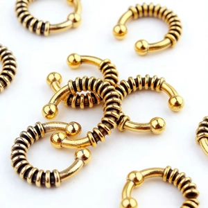 Retro golden spiral alloy hair rings and dreadlock beads for DIY braided hairstyles