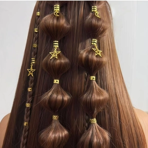Gioielli per Trecce in Lega Anelli per Capelli Stella Luna Accessori Dreadlocks per Donna Bohémien Galvanico Fermagli per Capelli Oro Argento