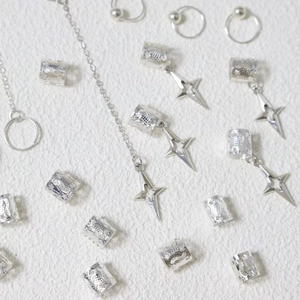 30pcs silver moon star hair rings for braids with engraved hollow metal charms