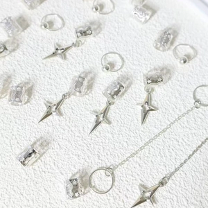 30pcs silver metal hair rings with star and moon charms for DIY braids and dreadlocks