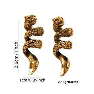 Golden retro animal head pendant necklace accessory with wolf totem spiral design
