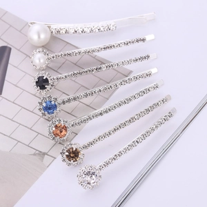 Elegante Strass Haarclip Voor Vrouwen Legering Imitatieparel Haarschuifje Mode Haaraccessoires Bruiloft Feest