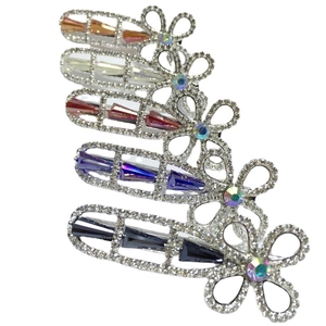 Eleganter Legierung Kristall Blumen Haarklammer Mit Glitzernden Strass Rechteck Design Mode Haarschmuck Für Damen Party Haustyling