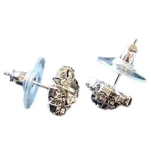 Élégantes boucles d'oreilles fleur en argent s925 avec zircons cubiques brillants