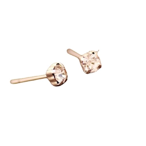 Minimalist square square diamond stud earrings with brilliant round cut clear zircon stones