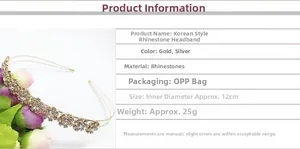 Detail view of sparkling rhinestone floral headband with 12cm diameter and 25g weight
