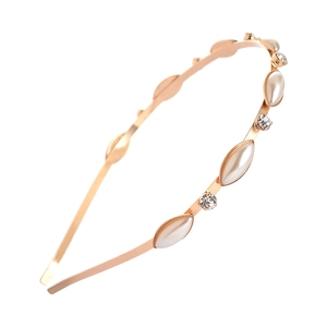 Elegante Legering Imitatie Kunstparel Hoofdband Met Strass Marquise Haarband Voor Dames Dagelijks Bruiloft Feest Eenvoudige Mode Haarklem