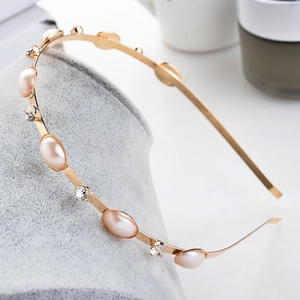 Eleganter Kunstperlen Strass Haarreif Legierung Einfacher Stil Haarband Für Damen Hochzeit Party Täglicher Haarschmuck